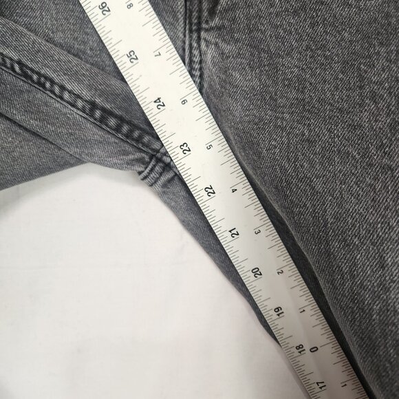 H&M Girls Patcwork Flare Leg Denim Jeans Size 8 Gray Colorblock Retro Adjustable - Picture 4 of 8